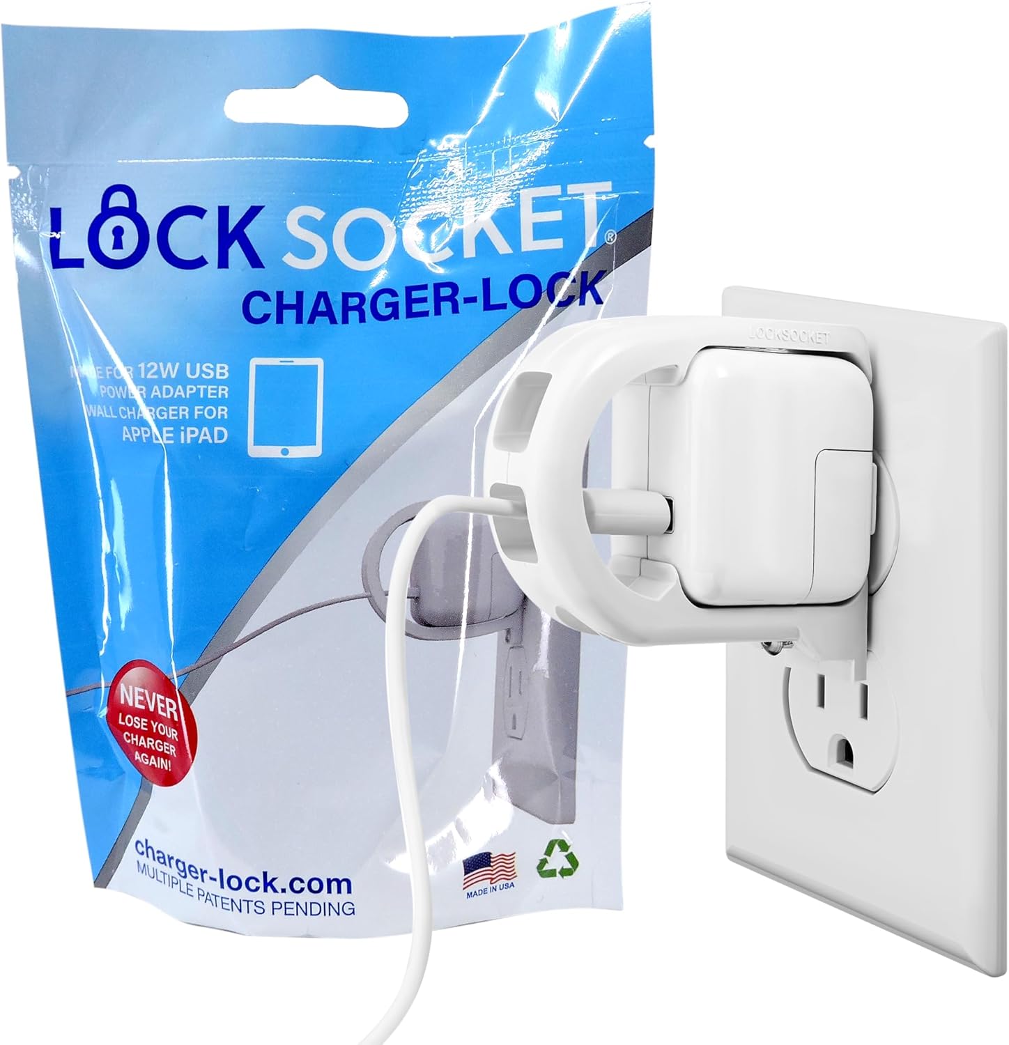 iPad 12W Power Adapter Charger Lock – LockSocket®