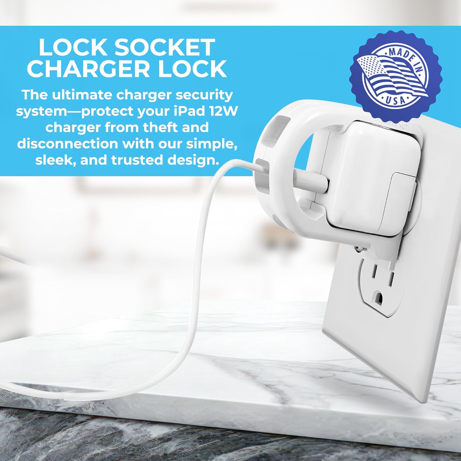 iPad 12W Power Adapter Charger Lock – LockSocket®