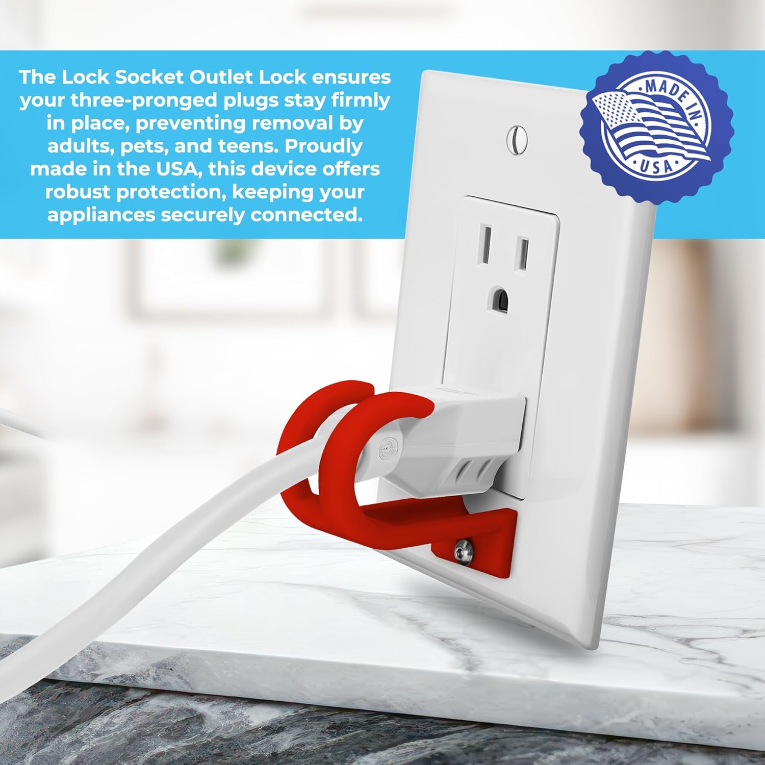 Standard 3 Pronged Outlet Lock Type B – LockSocket®