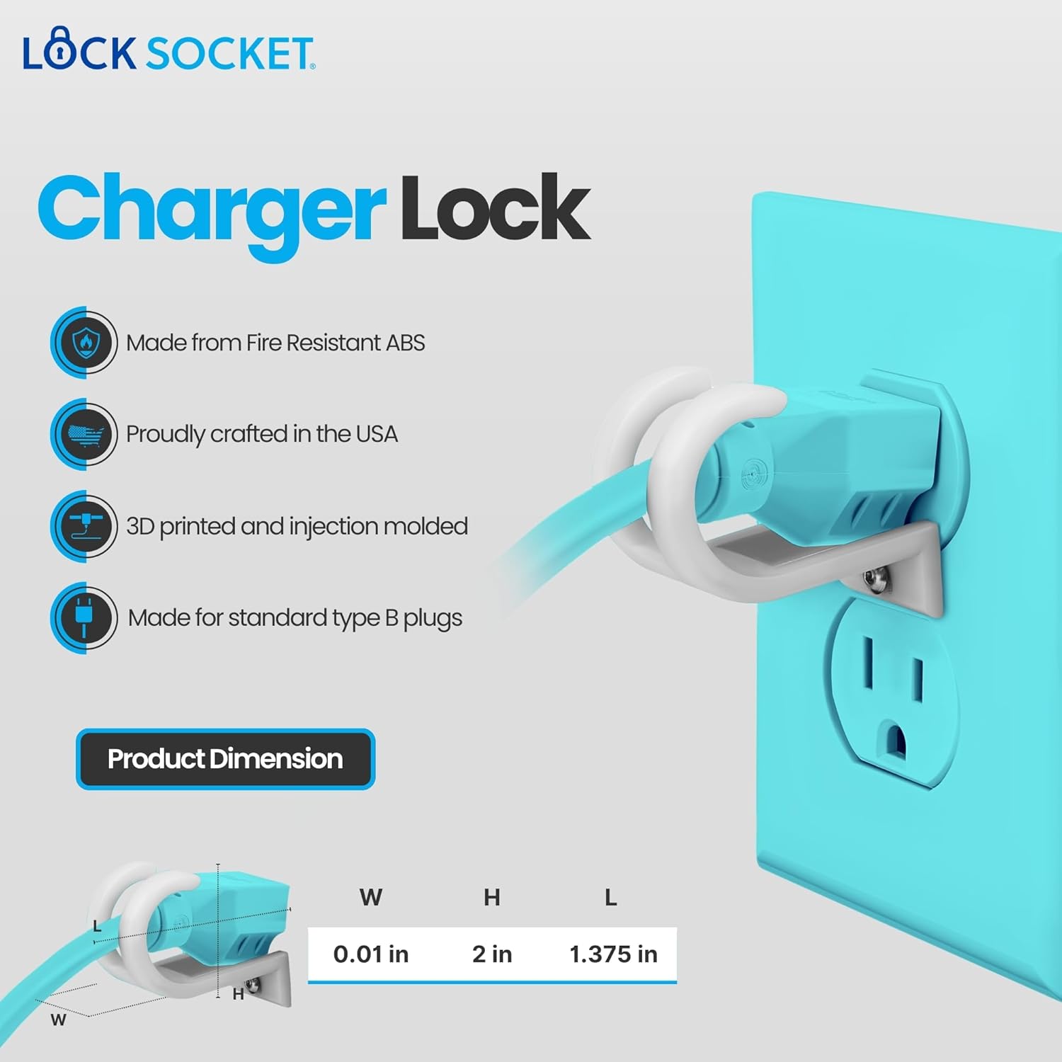 Standard 3 Pronged Outlet Lock Type B – LockSocket®
