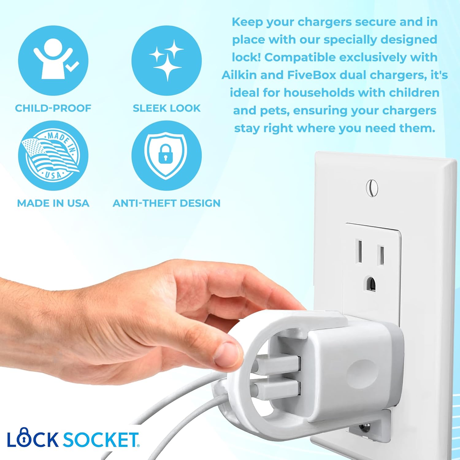 Ailkin and Fivebox Charger Lock – LockSocket®