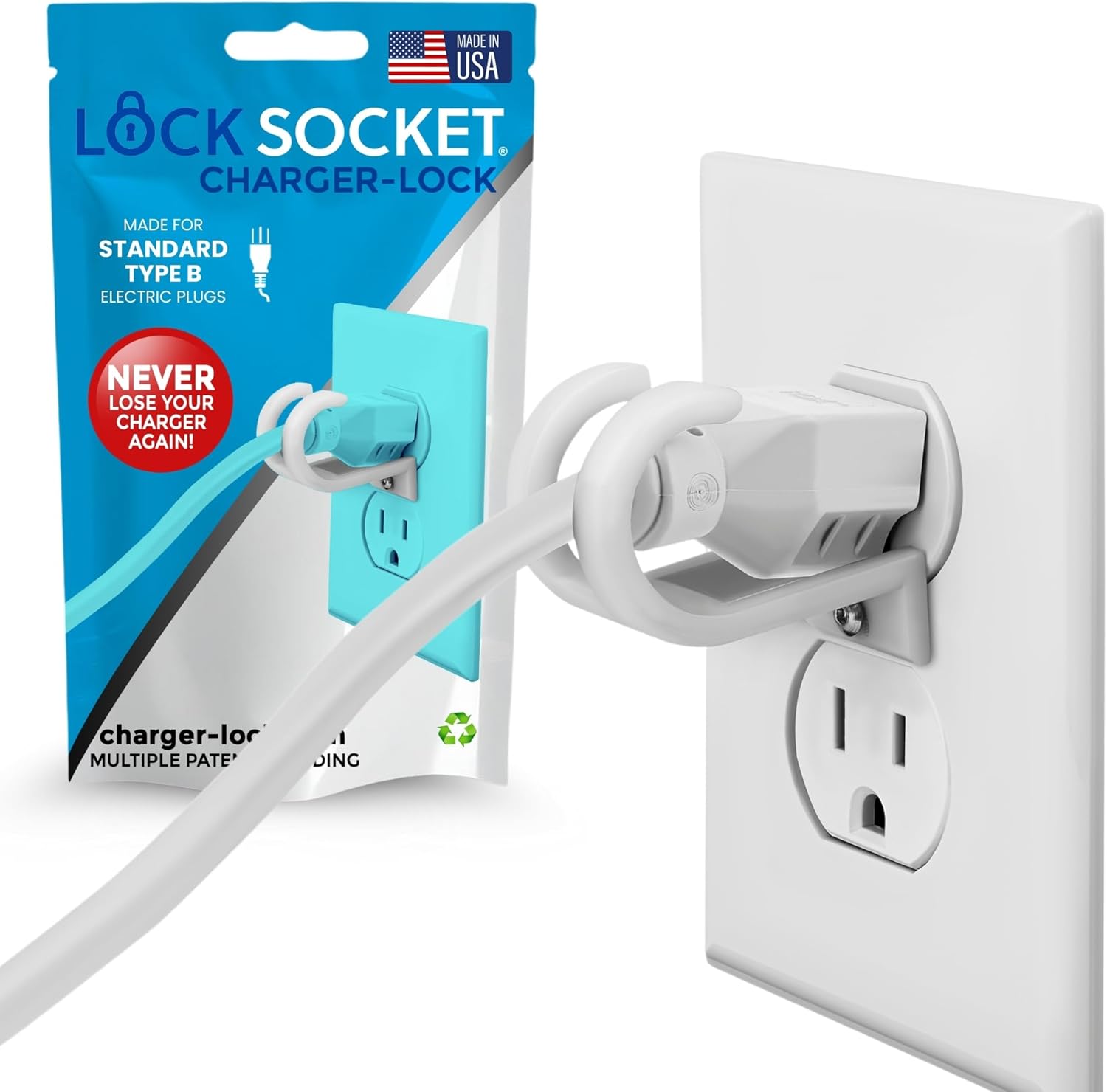 Standard 3 Pronged Outlet Lock Type B – LockSocket® – Lock Socket