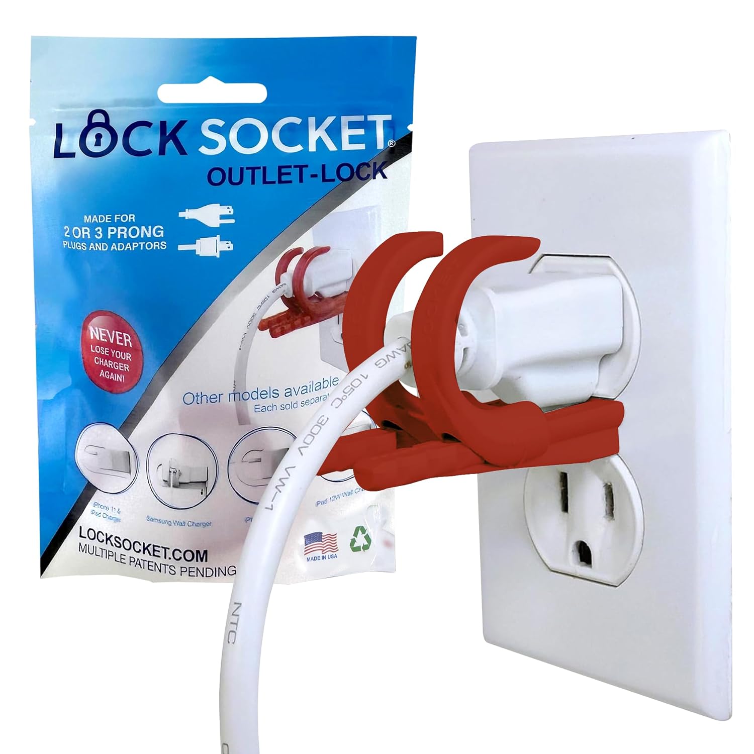 2 Or 3  Prong Adjustable Outlet Lock – LockSocket®