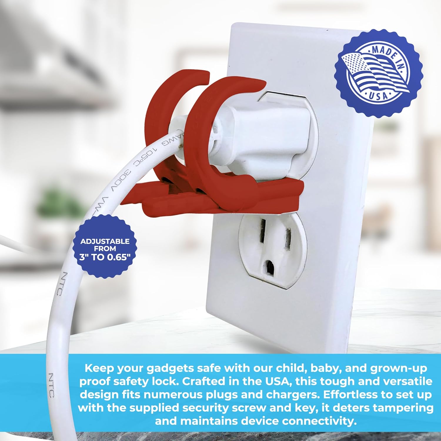 2 Or 3  Prong Adjustable Outlet Lock – LockSocket®