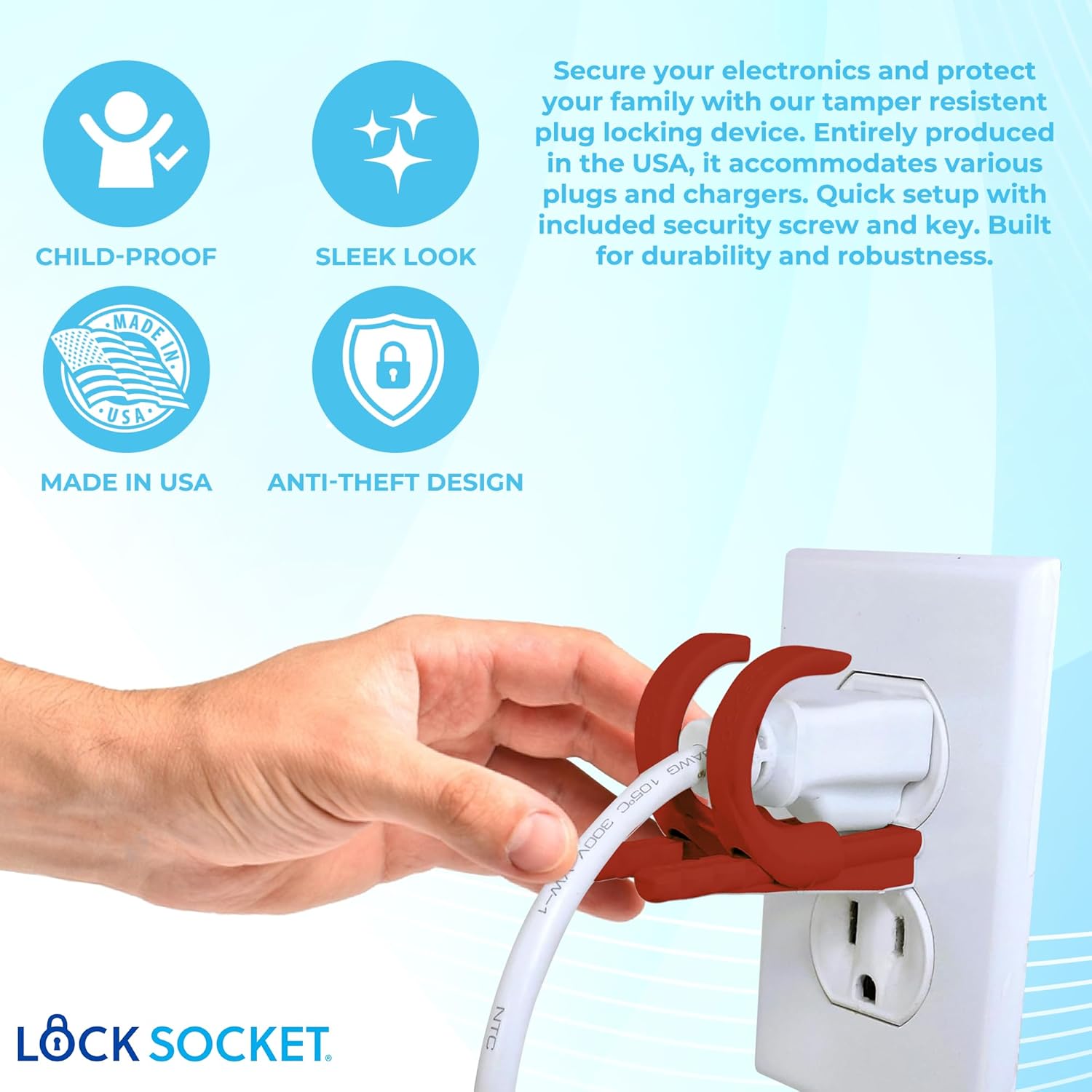 2 Or 3  Prong Adjustable Outlet Lock – LockSocket®