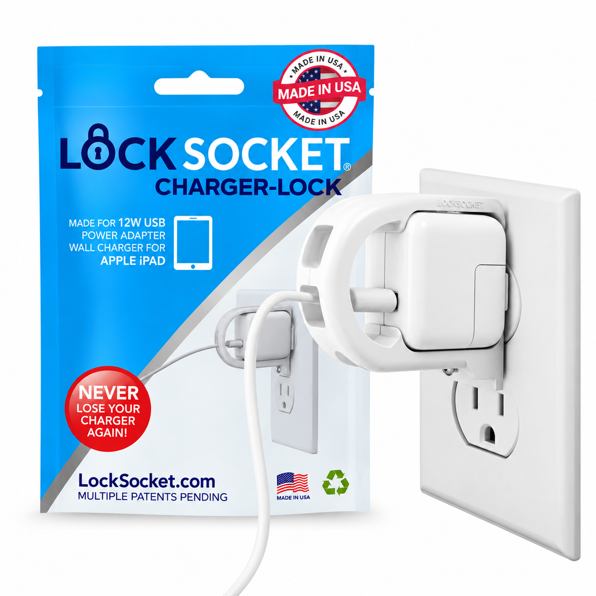 iPad 12W Power Adapter Charger Lock – LockSocket®